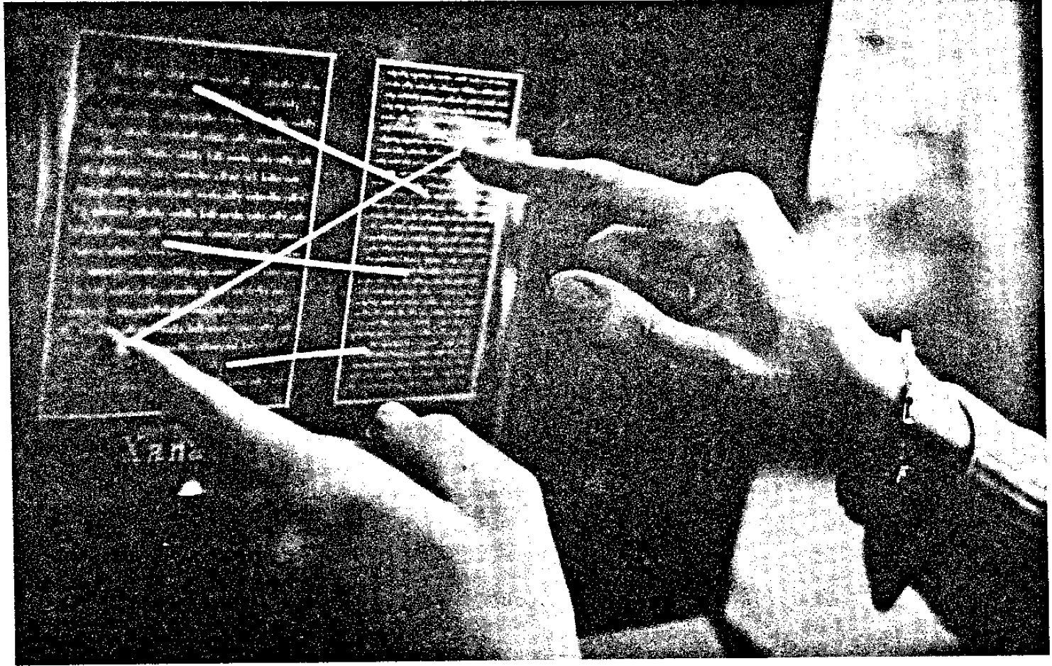 A mockup of the Xanadu UI in 1972.